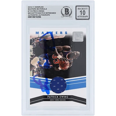Patrick Ewing New York Knicks Autographed 2010-11 Panini Donruss Masters Materials Jersey Relic #7 #/299 Beckett Fanatics Witnessed Authenticated 10 Card