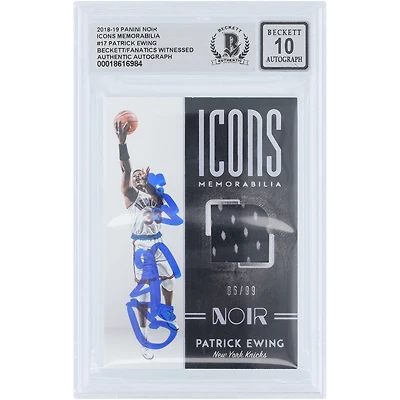 Patrick Ewing New York Knicks Autographed 2018-19 Panini Noir Icons Memorabilia Jersey Relic #IM-PEW #/99 Beckett Fanatics Witnessed Authenticated 10 Card