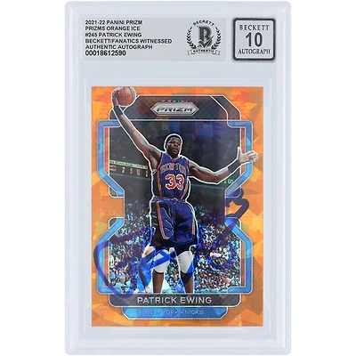 Patrick Ewing New York Knicks Autographed 2021-22 Panini Prizm Orange Ice Prizm #245 Beckett Fanatics Witnessed Authenticated 10 Card
