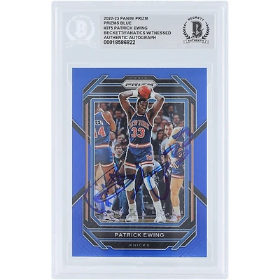 Patrick Ewing New York Knicks Autographed 2022-23 Panini Prizm Blue Prizm #275 #/199 Beckett Fanatics Witnessed Authenticated Card