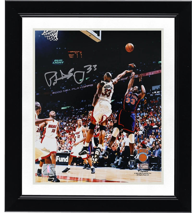 Patrick Ewing New York Knicks Autographed 8" x 10" Fadeaway Shot vs. Miami Heat Photograph