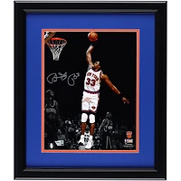 Patrick Ewing New York Knicks Autographed Framed 11" x 14" Dunking vs. Philadelphia 76ers Spotlight Photograph
