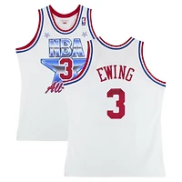 Maillot authentique autographié par Patrick Ewing des New York Knicks lors du match des étoiles de 1991 de Mitchell & Ness