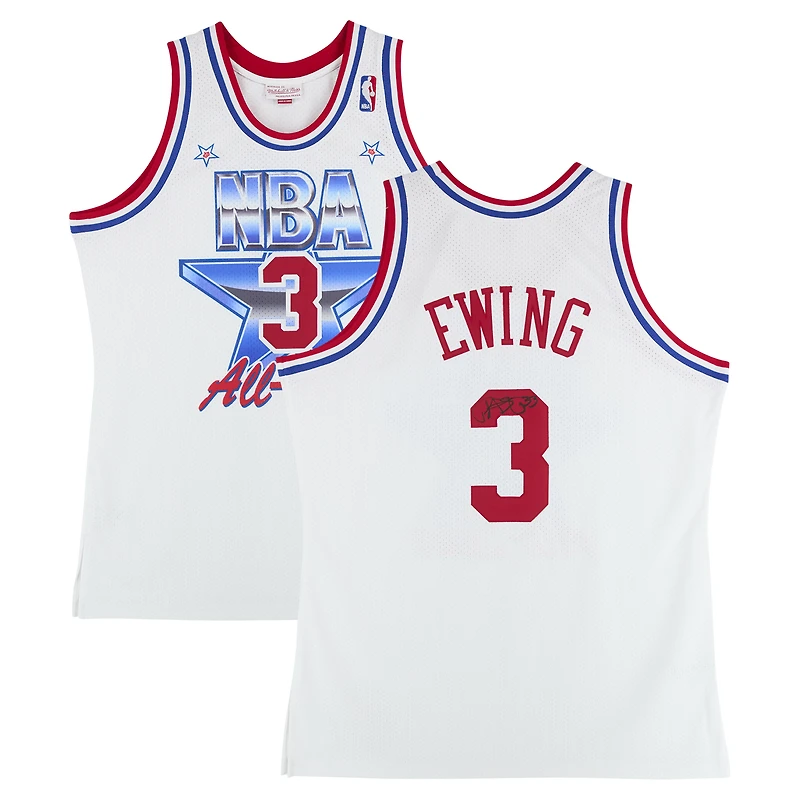 Maillot authentique autographié par Patrick Ewing des New York Knicks lors du match des étoiles de 1991 de Mitchell & Ness
