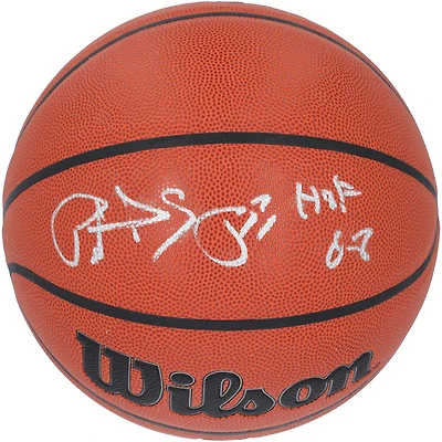 Réplique de ballon de basket Wilson autographié par Patrick Ewing des New York Knicks avec l'inscription « HOF 08 »