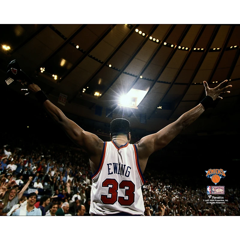 Photographie non signée de Patrick Ewing, New York Knicks, célébration des Hardwood Classics