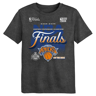 Preschool Fanatics Charcoal New York Knicks 2026 NBA Eastern Conference Champions Authentic Locker Room T-Shirt