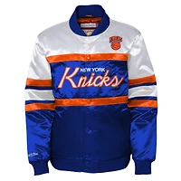 Preschool Mitchell & Ness Blue New York Knicks Head Coach Satin Full-Snap Jacket