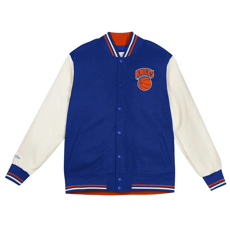 Preschool Mitchell & Ness Blue New York Knicks Varsity Heavyweight Full-Snap Jacket