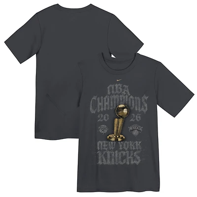 Preschool Nike Anthracite New York Knicks 2026 NBA Finals Champions Limited Edition Locker Room T-Shirt