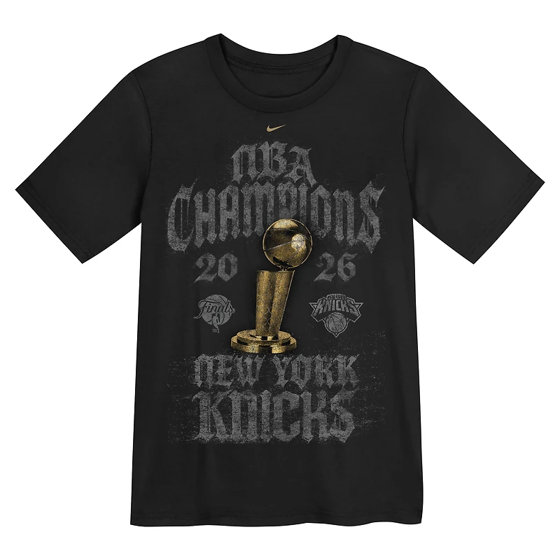 Preschool Nike Black New York Knicks 2026 NBA Finals Champions Locker Room T-Shirt