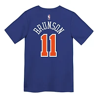 Preschool Nike Jalen Brunson Blue New York Knicks Icon Name & Number T-Shirt