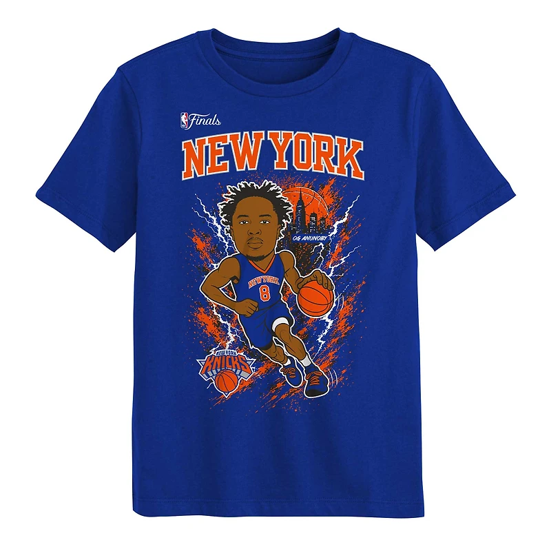 T-shirt de joueur des New York Knicks, finales NBA 2026, pour enfants d'âge préscolaire (Outerstuff OG Anunoby Blue)