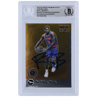 RJ Barrett New York Knicks Autographié 2019-20 Panini Hoops Premium Stock Arrivée Maintenant #4 Beckett Fanatics A Vu Authentifié Rookie Card