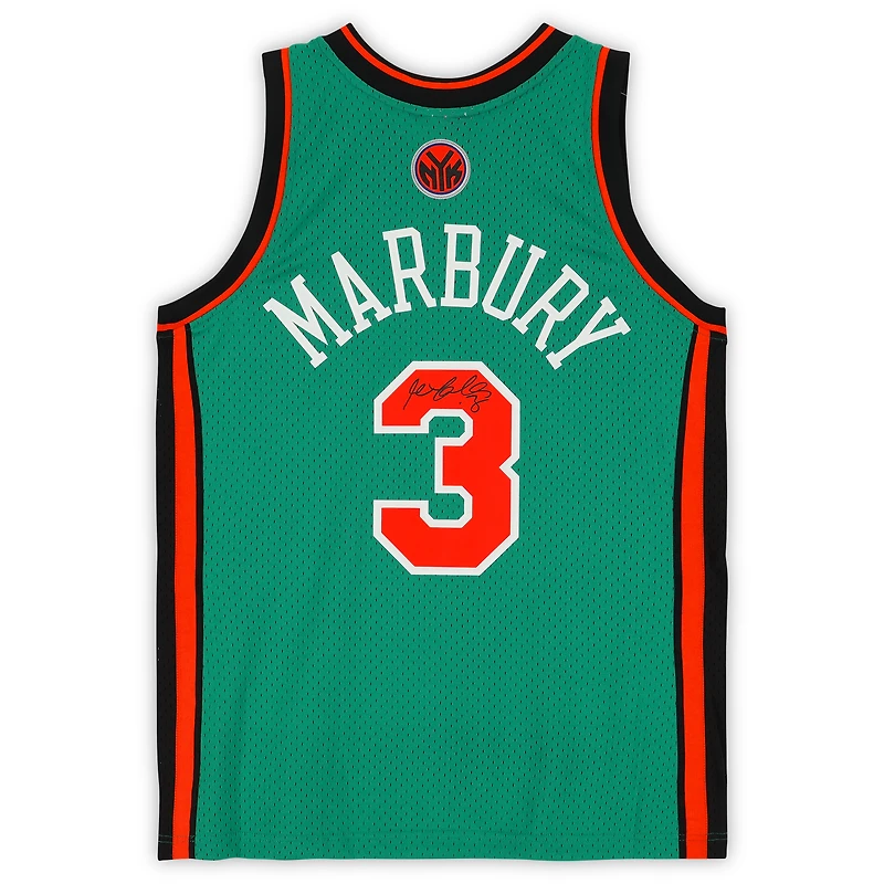 Stephon Marbury New York Knicks Autographed Green Mitchell & Ness 2006-07 Swingman Jersey