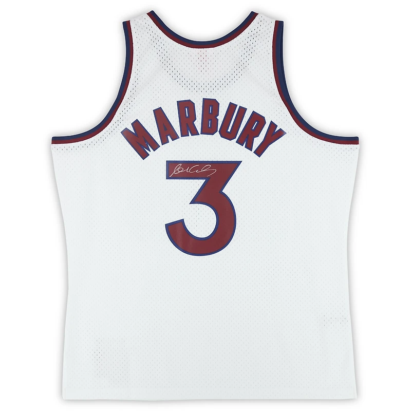 Stephon Marbury New York Knicks Autographed Mitchell & Ness 2004-05 White Alternative Swingman Jersey
