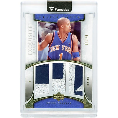 Carte Steve Francis New York Knicks 2005-06 Upper Deck Exquisite Collection Triple Patch Game-Used Dual-Color Jersey Relics #E3P-SF #4/10