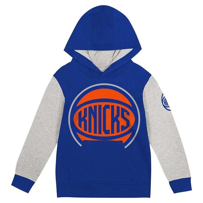 Sweat à capuche en polaire Fair Catch bleu New York Knicks pour tout-petit
