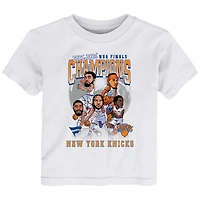 Toddler Fanatics White New York Knicks 2026 NBA Finals Champions Caricature T-Shirt