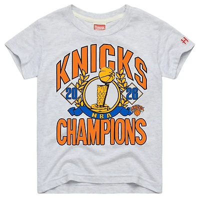 T-shirt classique tri-blend gris pour tout-petit, hommage aux New York Knicks, champions des finales NBA 2026