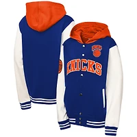 Veste polaire à boutons-pression Mitchell & Ness bleue pour tout-petit New York Knicks