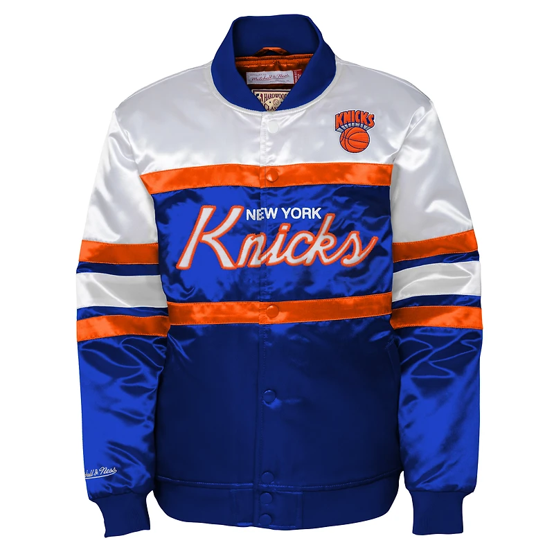 Toddler Mitchell & Ness Blue New York Knicks Head Coach Satin Full-Snap Jacket