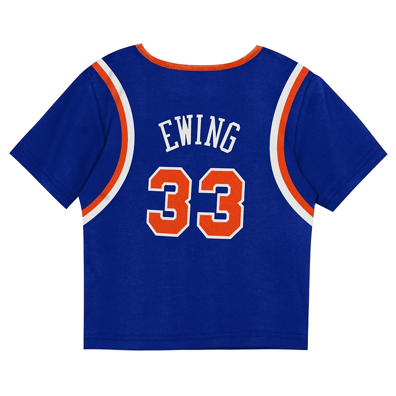 Toddler Mitchell & Ness Patrick Ewing Blue New York Knicks 2-Piece Play by Place T-Shirt Shorts Set