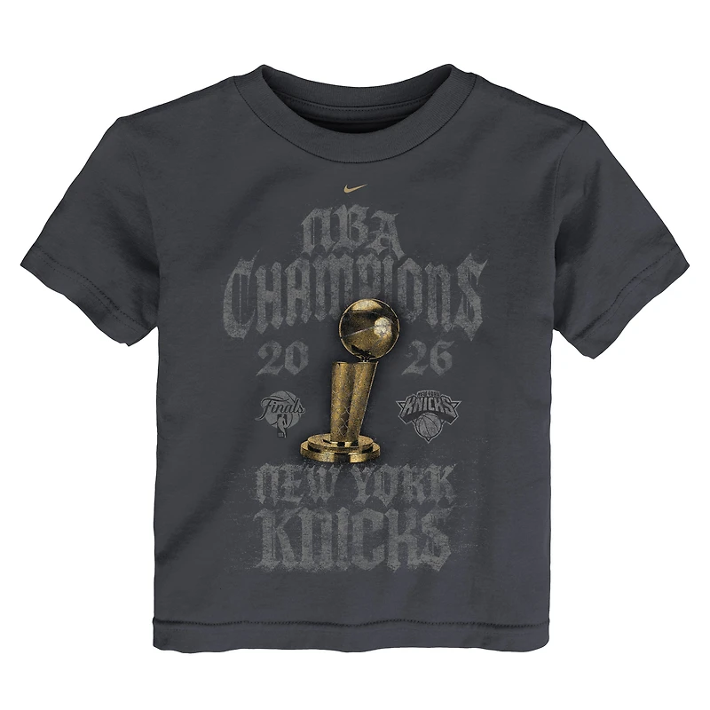 Toddler Nike Anthracite New York Knicks 2026 NBA Finals Champions Limited Edition Locker Room T-Shirt