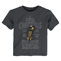 Toddler Nike Anthracite New York Knicks 2026 NBA Finals Champions Limited Edition Locker Room T-Shirt
