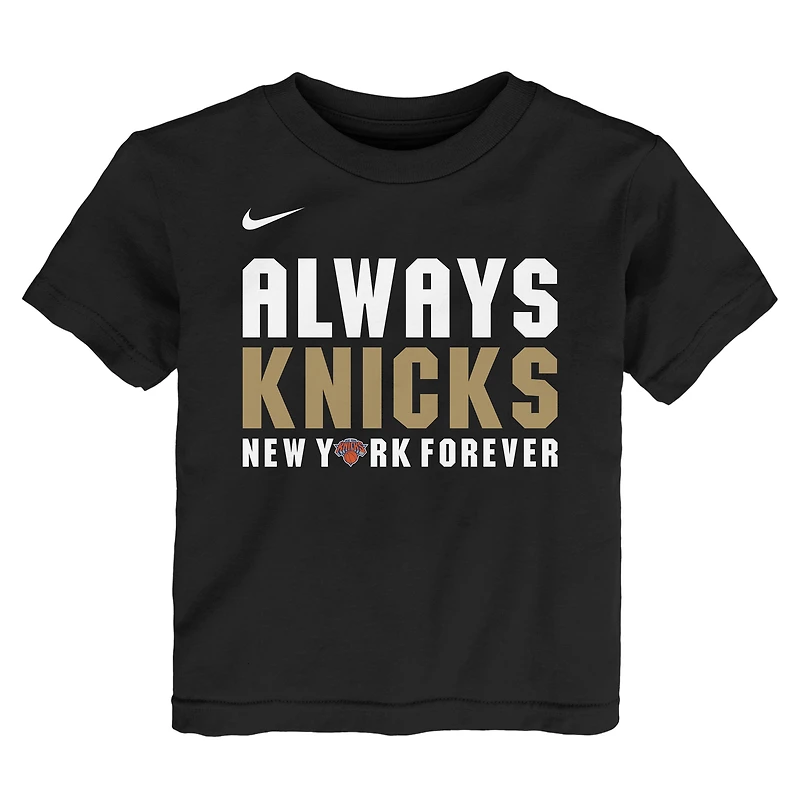 T-shirt Nike noir pour enfant New York Knicks, champions NBA 2026