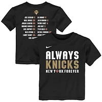 Toddler Nike Black New York Knicks 2026 NBA Finals Champions Roster T-Shirt