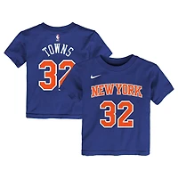 T-shirt Nike pour tout-petit Karl-Anthony Towns bleu New York Knicks, avec nom et numéro emblématiques