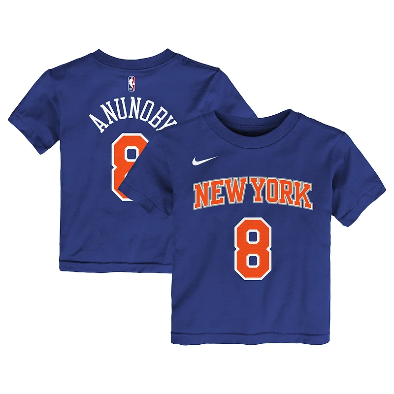 Toddler Nike OG Anunoby Blue New York Knicks Icon Name & Number T-Shirt