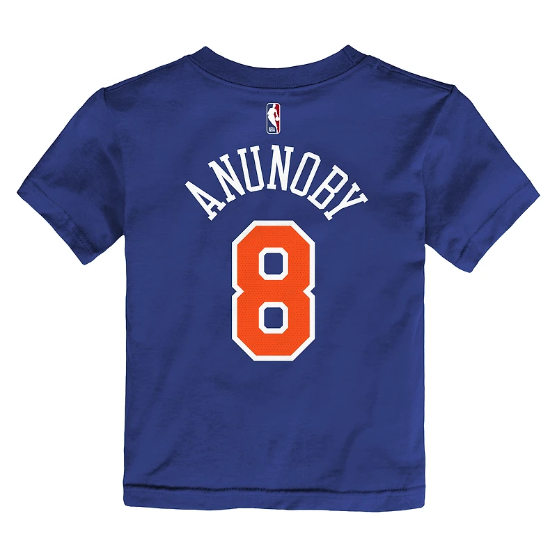 Toddler Nike OG Anunoby Blue New York Knicks Icon Name & Number T-Shirt