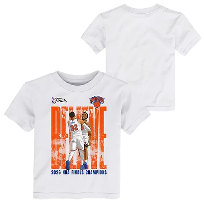 Toddler Outerstuff OG Anunoby & Karl-Anthony Towns White New York Knicks 2026 NBA Finals Champions Believe T-Shirt