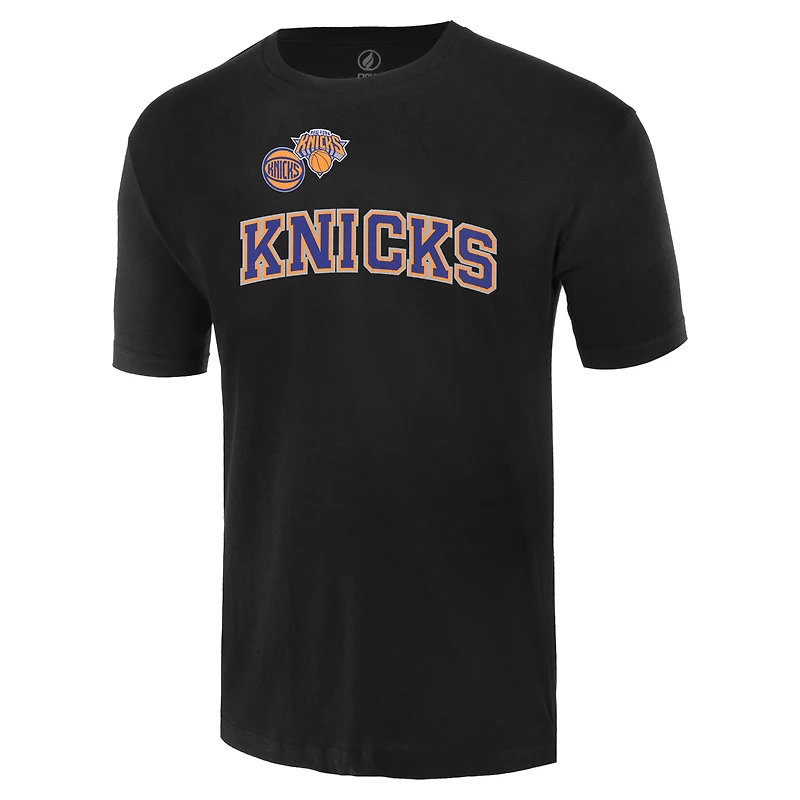 T-shirt unisexe FISLL noir avec logo surdimensionné des New York Knicks