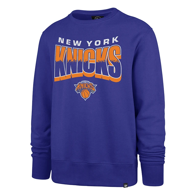 Sweat-shirt ras du cou unisexe bleu '47 New York Knicks Brush By Headline