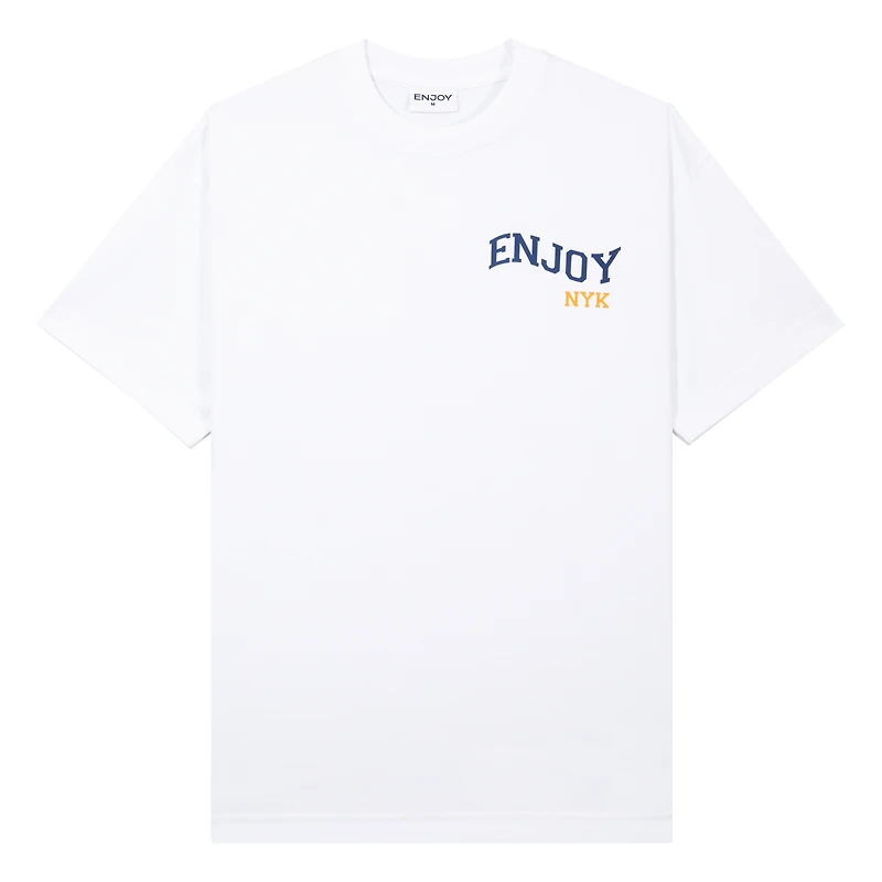 T-shirt unisexe blanc « Enjoy Basketball x New York Knicks » de la collection capsule « Enthusiast »
