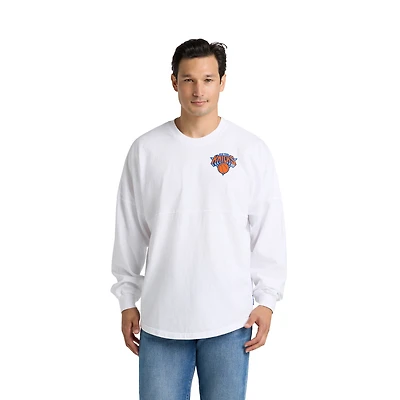 T-shirt unisexe à manches longues Fanatics blanc New York Knicks Spirit Jersey