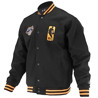 Veste universitaire unisexe FISLL noire des New York Knicks Logoman Shadow Collection à boutons-pression