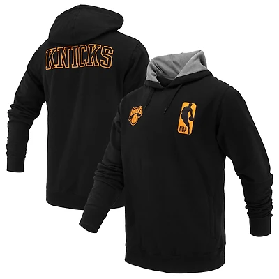 Sweat à capuche unisexe FISLL bleu New York Knicks Logoman Shadow Collection