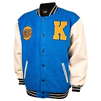 Unisex FISLL Blue/Cream New York Knicks Full-Snap Varsity Jacket