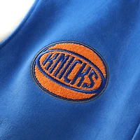 Unisex FISLL Blue/Cream New York Knicks Full-Snap Varsity Jacket