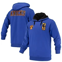 Sweat à capuche unisexe FISLL bleu New York Knicks Logoman Shadow Collection
