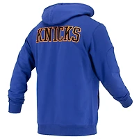 Sweat à capuche unisexe FISLL bleu New York Knicks Logoman Shadow Collection