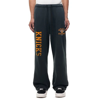 Pantalon de survêtement unisexe noir chiné des New York Knicks, collection Miracle Academy x NBA, coupe large vintage