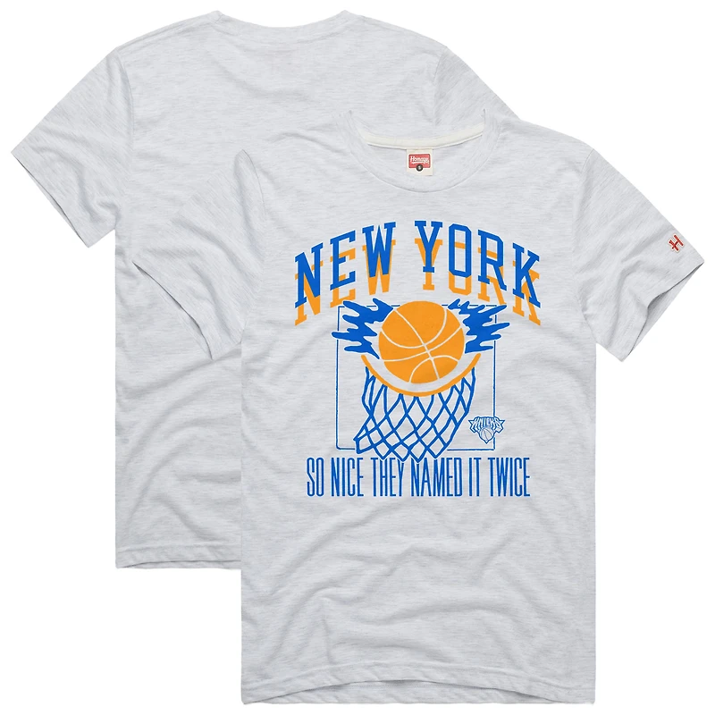 T-shirt unisexe Hommage Ash New York Knicks Hometown Edition Tri-Blend