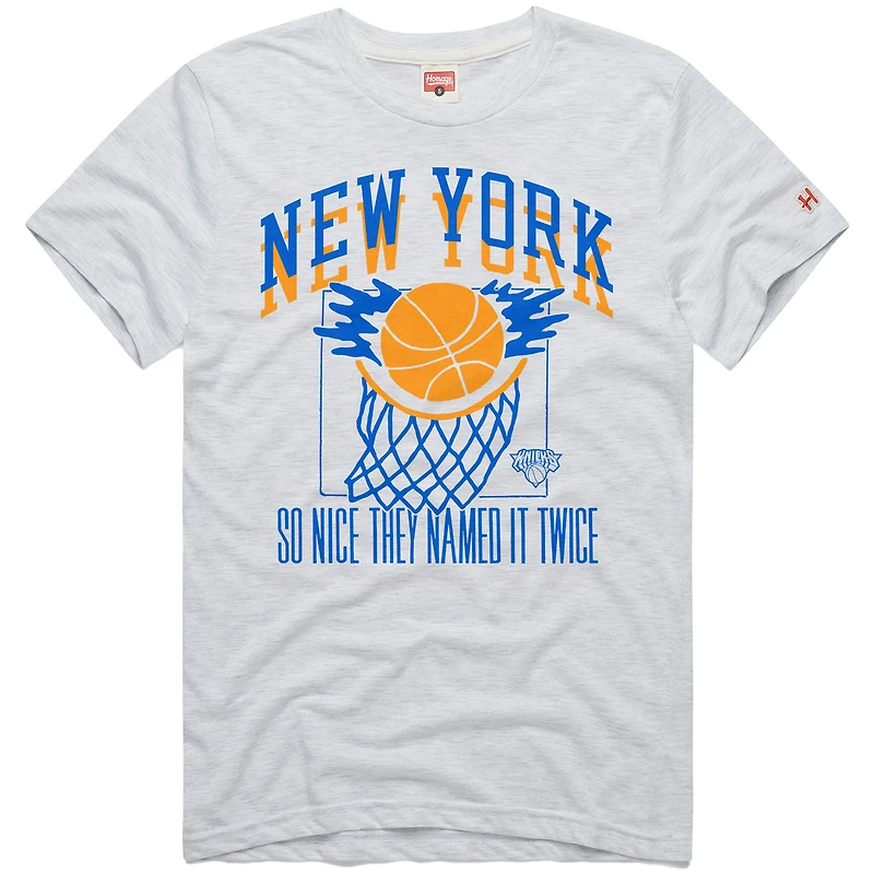 T-shirt unisexe Hommage Ash New York Knicks Hometown Edition Tri-Blend