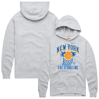 Unisex Homage Ash New York Knicks Hometown Edition Tri-Blend Raglan Pullover Hoodie
