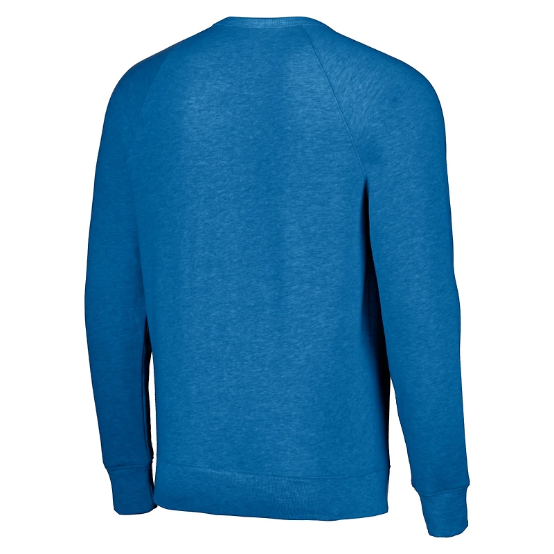 Sweat-shirt unisexe hommage bleu New York Knicks Holiday Raglan